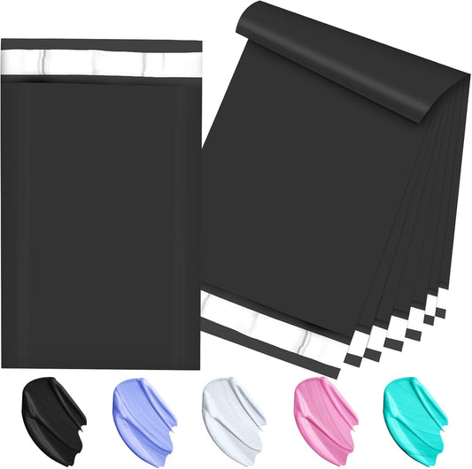 120-Piece Black Poly Mailers - 6x9 Inch Shipping Envelopes with Self-Adhesive Seal, Waterproof, and Tear-Proof Postal Bags