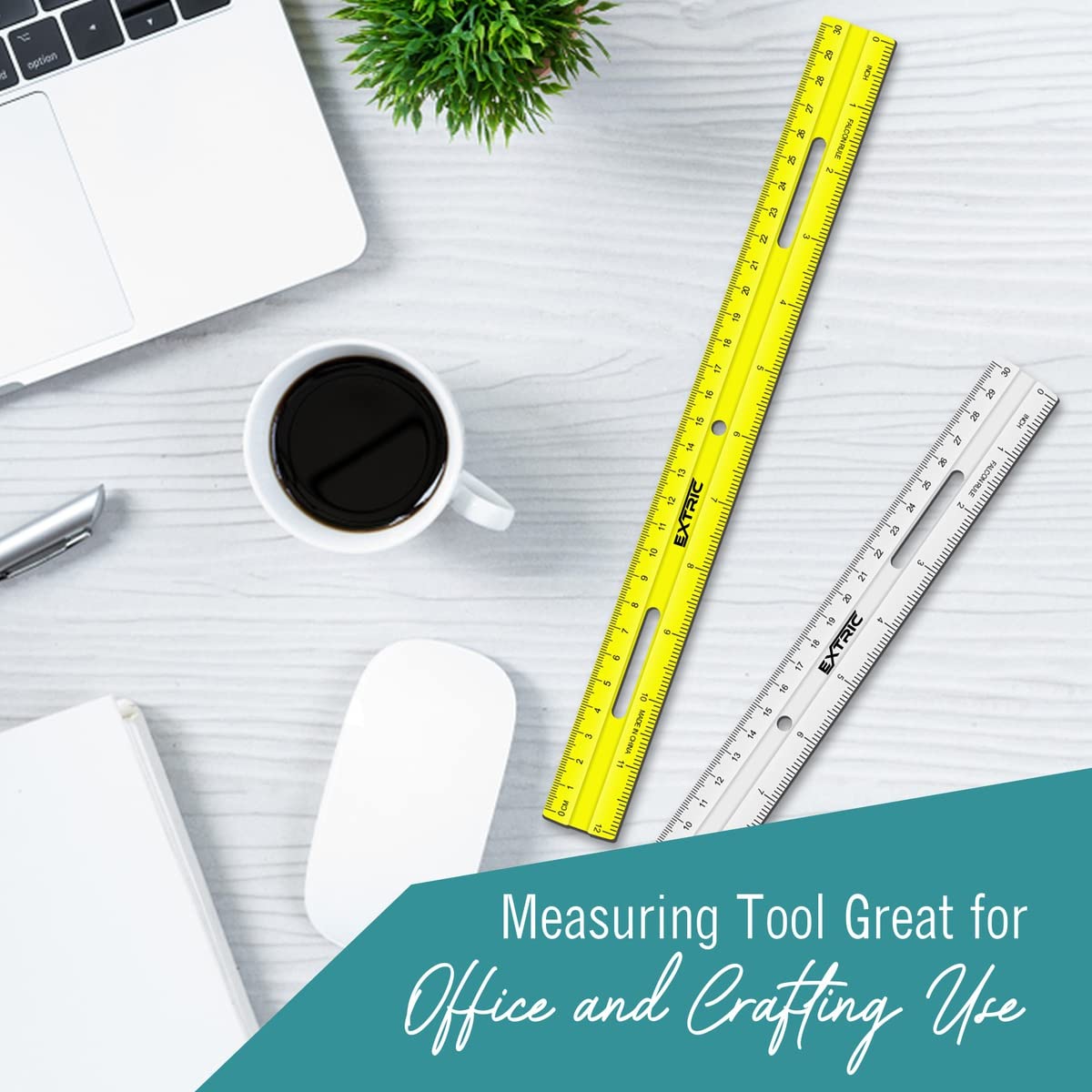 Clear Plastic Rulers 12 Inch, Rulers Bulk for Classroom Assorted Colors 30 Count Metric and Inches Ruler, Shatterproof Ruler 12 Inch