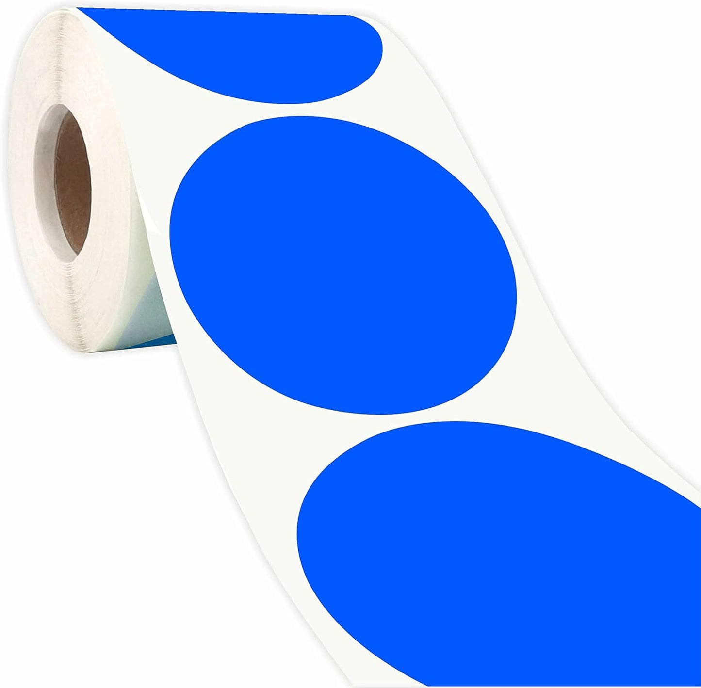 PARLAIM 3 Inch Round Permanent Adhesive Color Cod Dot Stickers,500 per Dispenser Box Roll dots Label Blue Inventory Circle Stickers