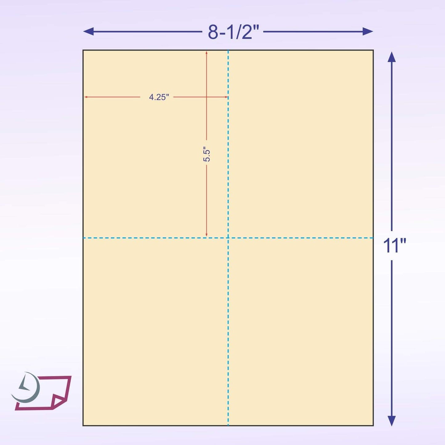 8-1/2" x 11" Laser/Inkjet Postcards 4 Per Page, (4-1/4" x 5-1/2" Each Card | Manila, 4000 Cards)