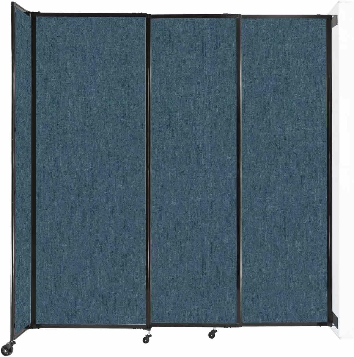 Wall-Mounted Sliding StraightWall Room Divider | Adjustable Widths | Locking Wheels | Room Separator | Up to 7'2" Wide x 7'6" Tall Caribbean Fabric Panels