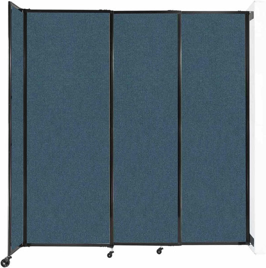 Wall-Mounted Sliding StraightWall Room Divider | Adjustable Widths | Locking Wheels | Room Separator | Up to 7'2" Wide x 7'6" Tall Caribbean Fabric Panels
