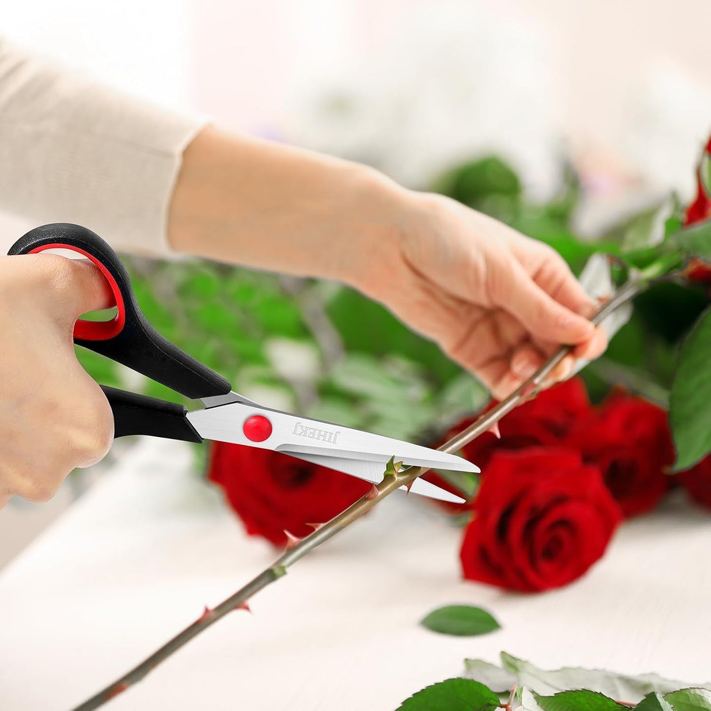 8" Scissors Bulk 6-Pack, All Purpose Scissors Stainless Steel Sharp for Office Home General Use Craft Supplies, High/Middle School Classroom Class Older Kids Scissor Set, Right/Left Handed