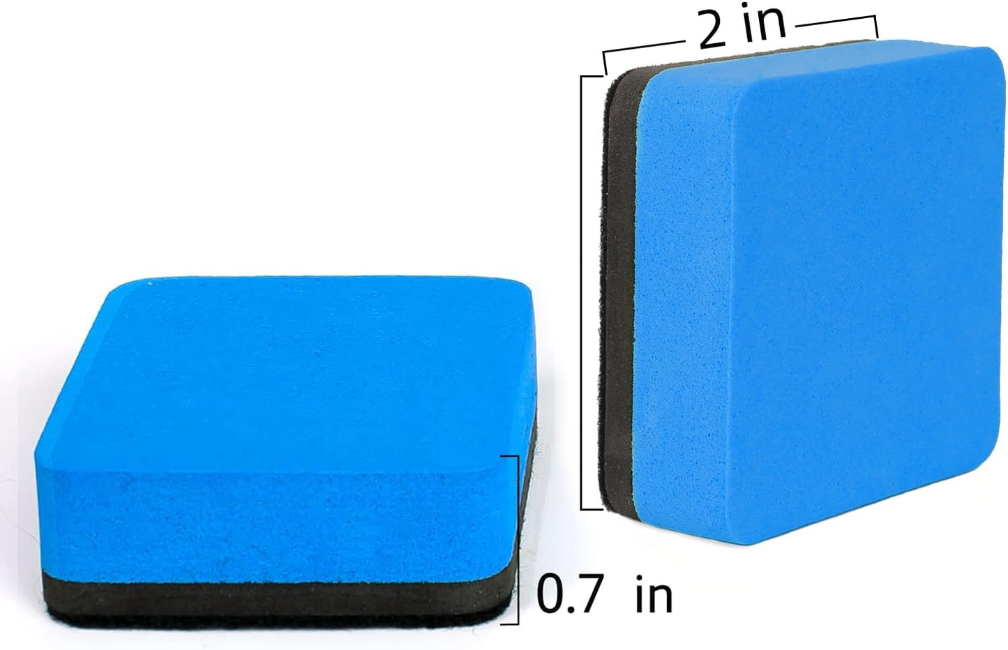 Dry Erase Markers, 48 Pack Magnetic Whiteboard & Chalkboard Cleaners, Small Magnetic Erasers (Blue)