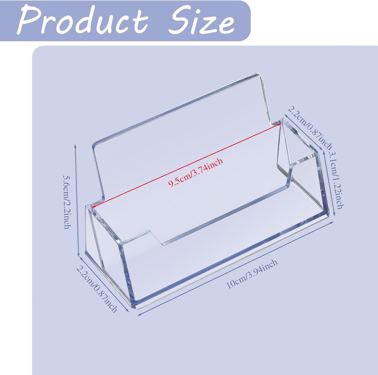 Thenshop 64 Pack Business Card Holder Desktop Business Card Stand Acrylic Holder Stand Clear Postcard Display for Home Office Desk Table(Standard Style)