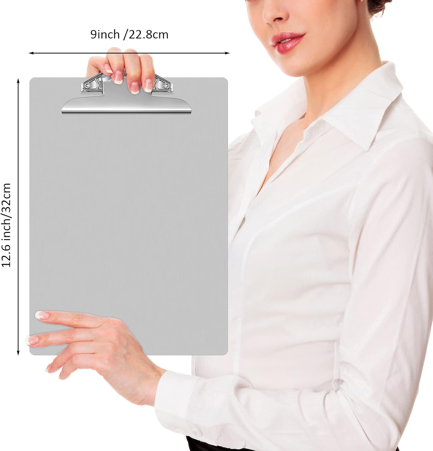 8 Pcs Metal Clipboard Heavy Duty Aluminum Clipboards 12 x 9 Inch Metal Clip Board with Low Profile Clip A4 Letter Size Document Holder for Office School Medical Jobsite Laboratory
