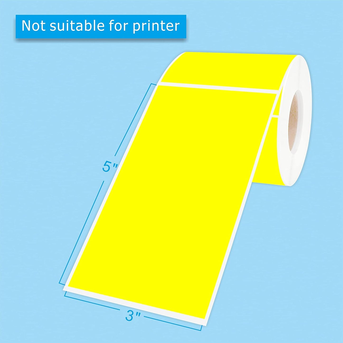 PARLAIM 3 x 5 inch Rectangle Sticker Labels, 250PCS Adhesive Color Coding Stickers for Moving Box Inventory Label, Fluorescent Yellow