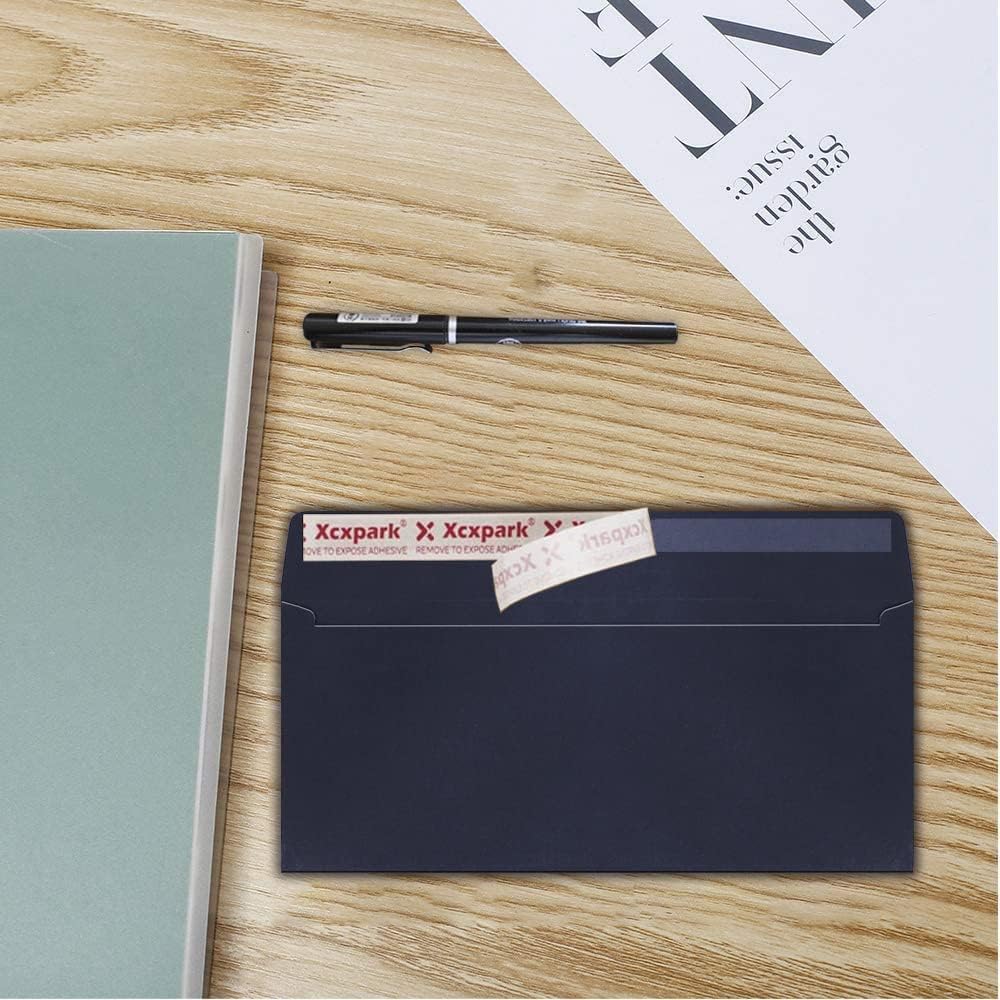 120 PCS #10 Black Self Seal Kraft 4-1/8 x 9-1/2 inches Security Envelopes, Windowless Invisible Envelopes Super Strong Quick Seal Envelopes Security Tint Pattern Secure
