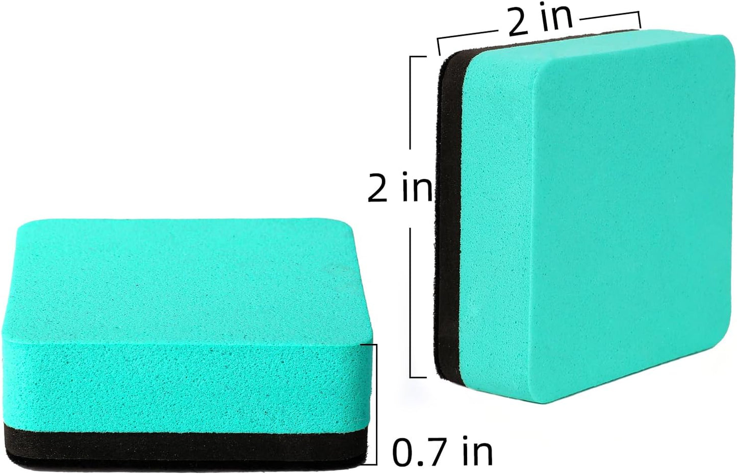 Dry Erase Erasers, 48 Pack Magnetic Whiteboard & Chalkboard Cleansers, Small Magnetic Erasers (Green)