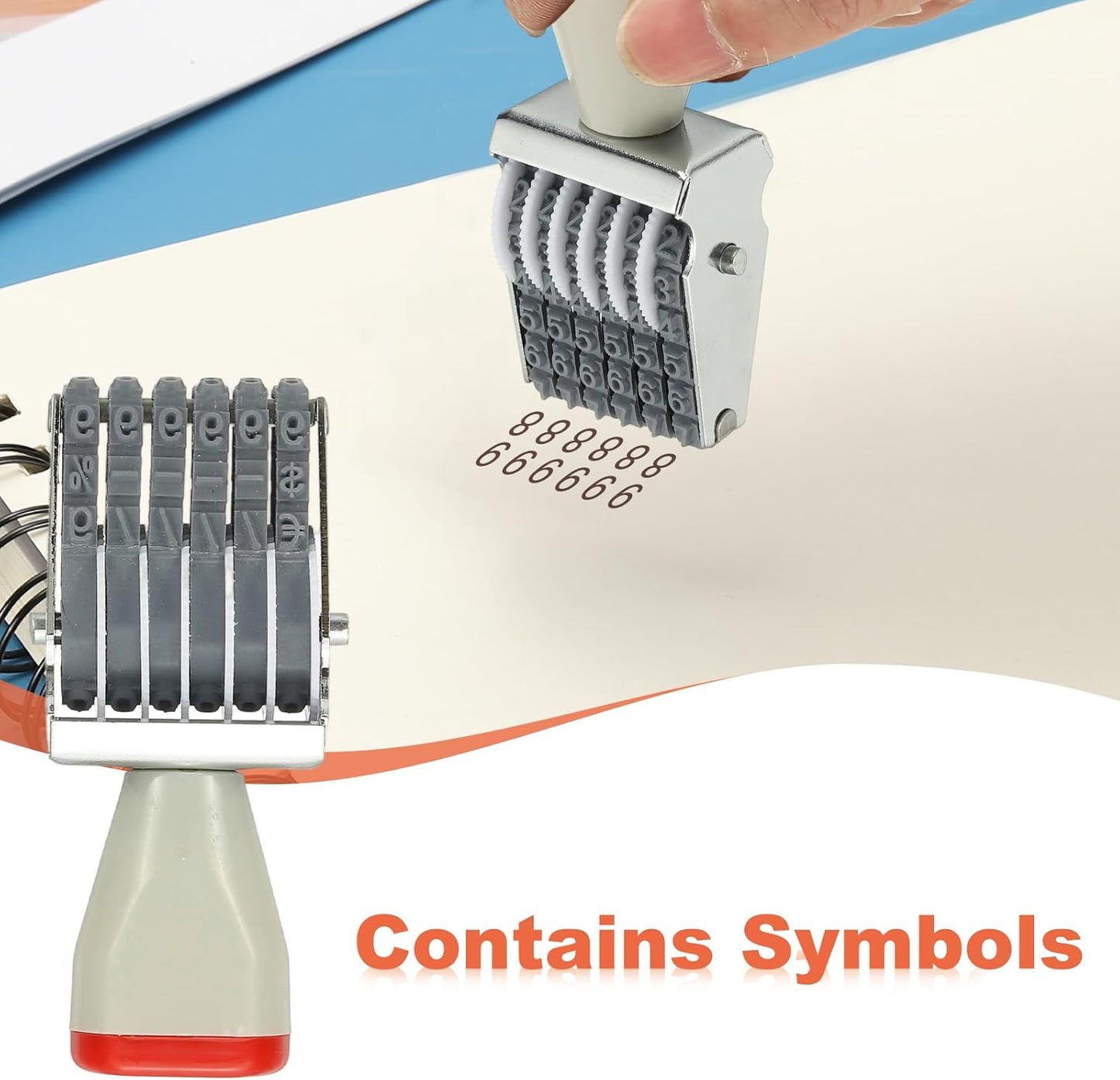 PATIKIL 6 Digit Number Roller Stamp, Adjustable Rubber Stamp Changeable Numerical Symbol Office Date for Business Creative Price Tag