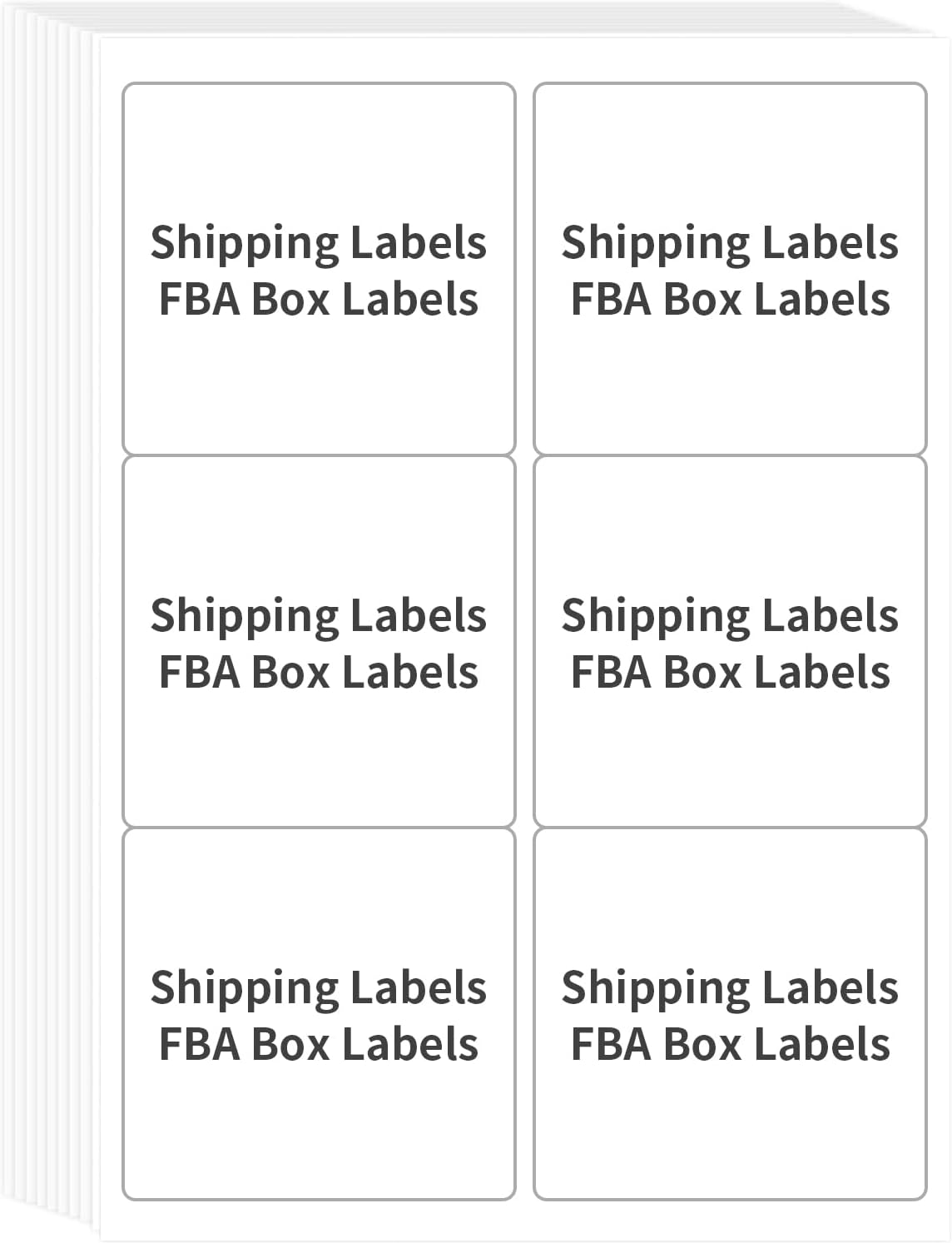 FungLam Printable Sticker Paper, 3-1/3" x 4" Shipping Address Labels 600 Blank Mailing Labels for Laser & Inkjet Printers, 6 per Page Label Stickers, 100 Sheets