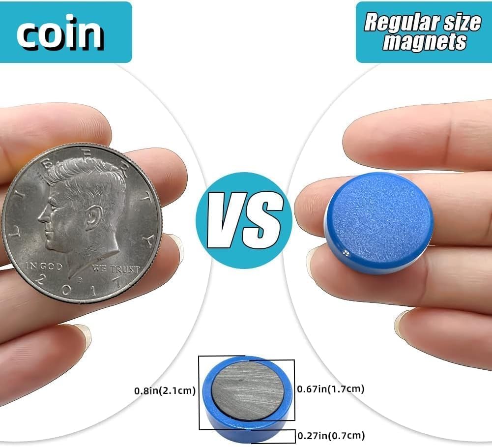 Qualsen 50 Pack Pink Fridge Magnets, Cute Funny Heavy Duty Round Magnets for Refrigerator Whiteboard Locker Kitchen Office Classroom