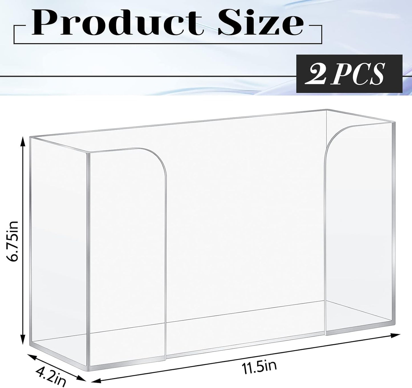 Deekin 2 Pcs Acrylic Paper Towel Dispenser Countertop Paper Towel Holder, Clear Trifold Guest Napkin Dispenser for Z-fold, C-fold or Multifold paper holder for Bathroom Toilet and Kitchen