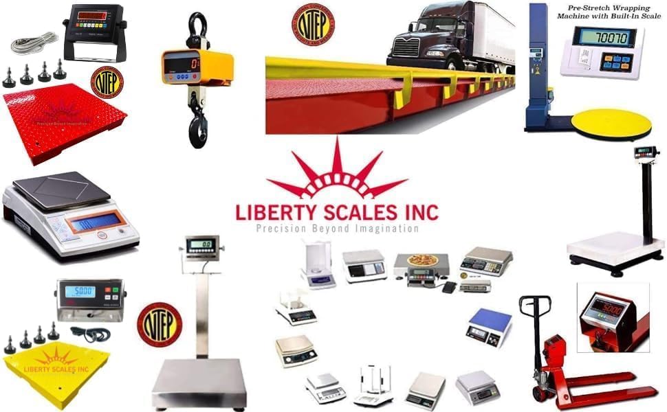 Liberty LS-800-4X5 NTEP Certified (Legal for Trade) Industrial Floor Scale | 48" x 60" | Capacity of 20,000 lbs x 5 lb + Yellow