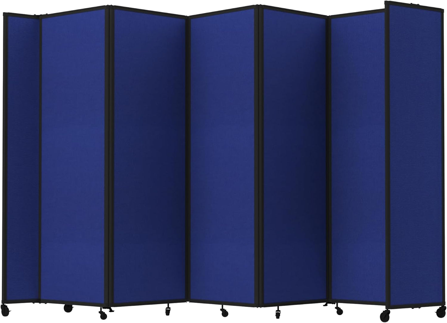 Versare Room Divider 360 Portable Wall Partition | Folding Panels | Large Freestanding Divider | Locking Wheels | Temporary Room Separator | 14' x 7'6'', Royal Blue