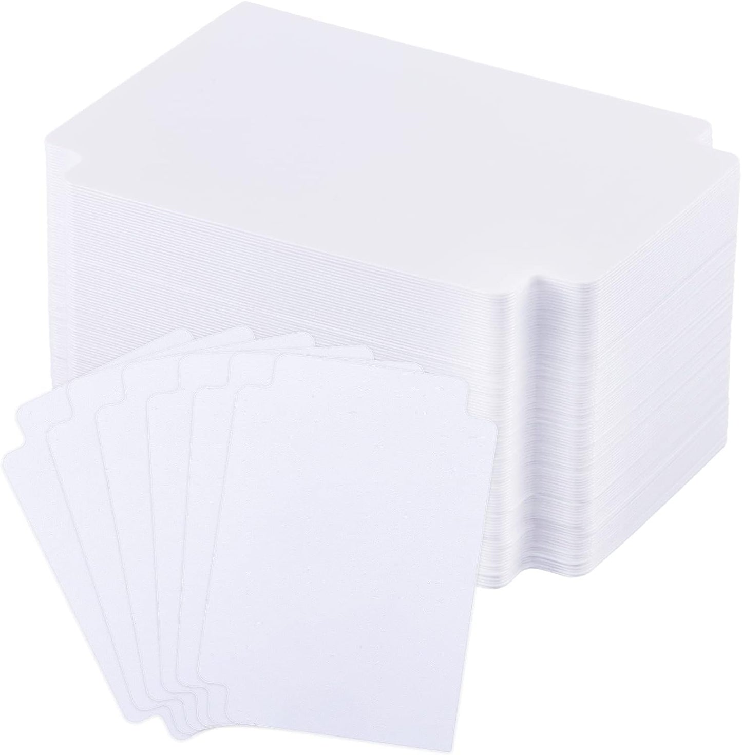 White Trading Card Plastic Divider Cards Sorting Tray Playing Separator Organizer Pages for Games Sports Supplies, 69 x 97 mm(100 Pieces)