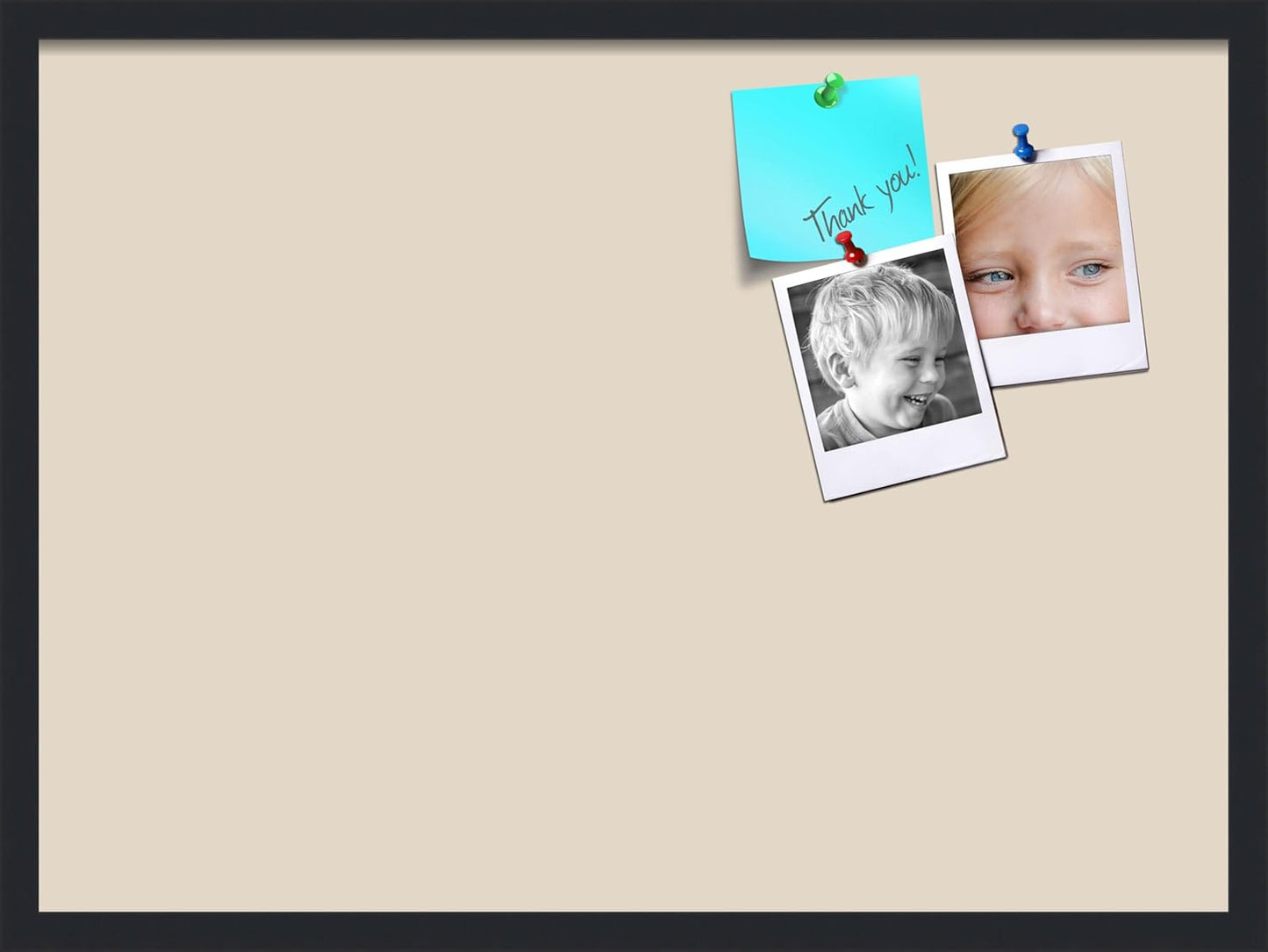 PinPix 30x22 Inch Cork Bulletin Board. This Decorative Framed Pin Board Comes with Desert Pastel Design and a Satin Black Frame. Ideal for Home Office Decor or Message Board (PinPix-1815)