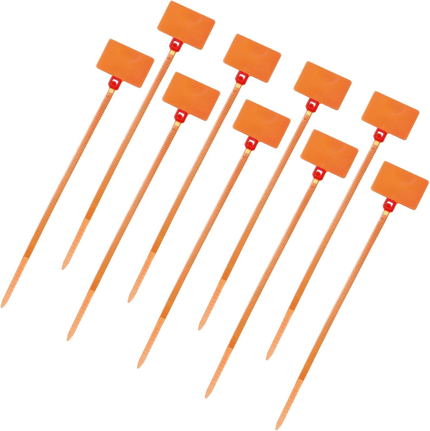 uxcell 100 Pcs Cable Label Marker Tags, Nylon Cable Zip Tie Tags 6.3 Inch Writable Self-Locking Wire Labels Zip Ties for Organization Marking, Orange