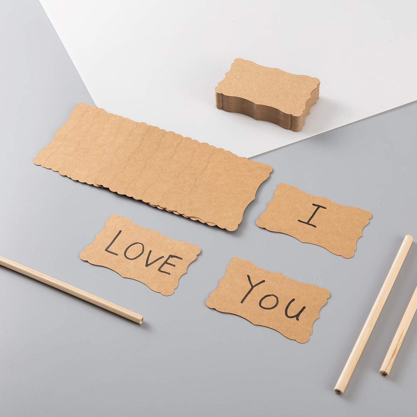 120 Pieces Small Mini Business Cards Vintage Assorted Colors Blank Note Cards Gift Word Card for Business Cards, Gift Cards (Brown, 3.66x 2.36 inches)