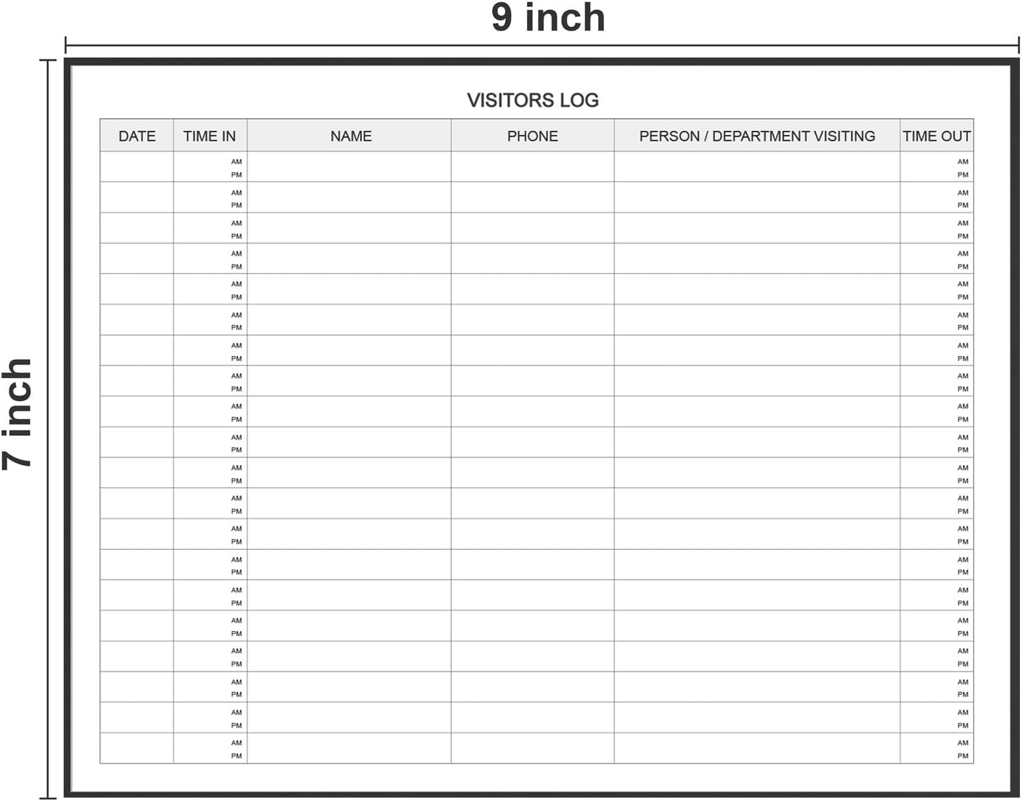 Visitors Register Book - Visitor Log Book with 120 Pages, 9" X 7", Black Hardbound Cover, Wedding Reception and Events Reception Supplies