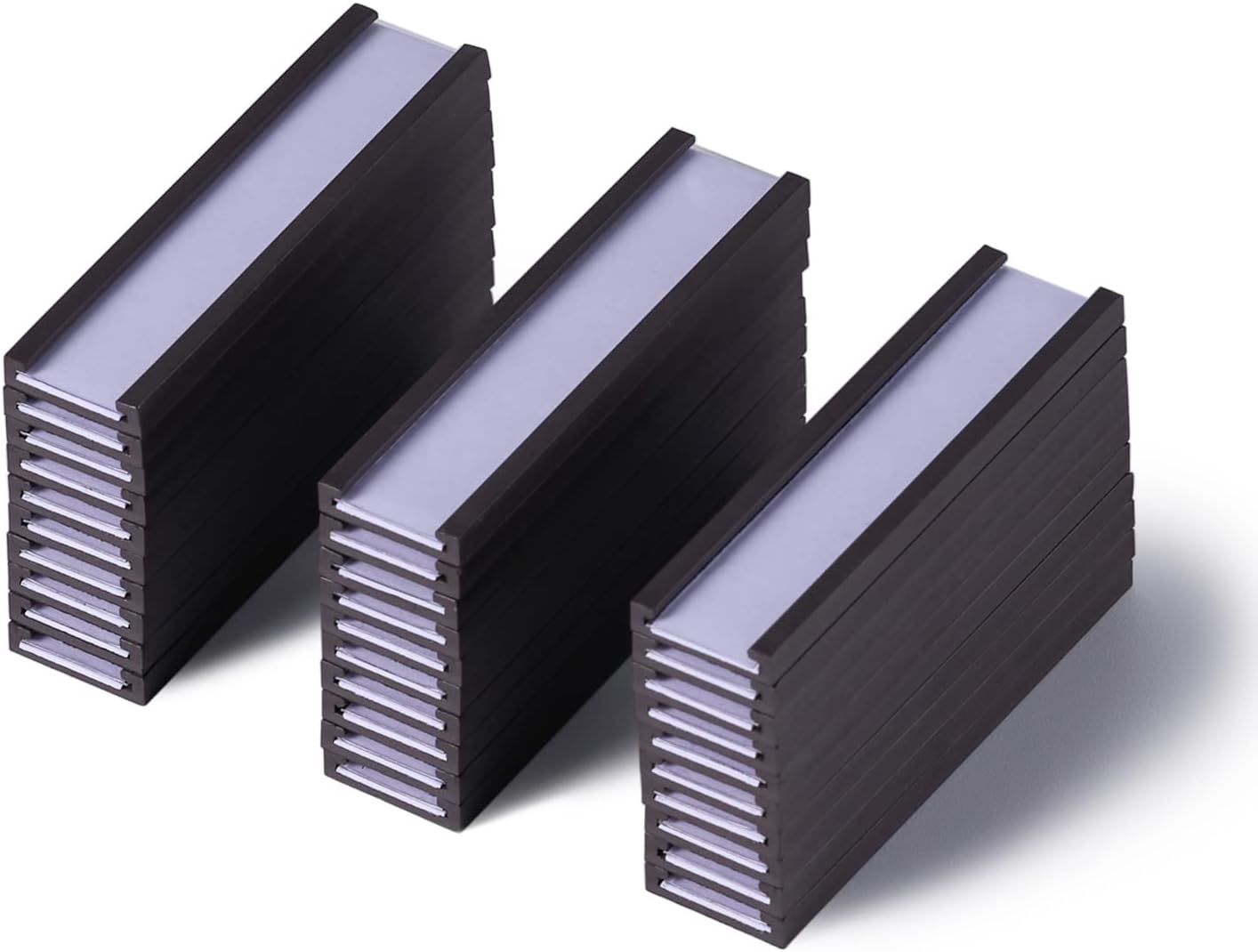 Eeoyu Magnetic Label Holders with Magnets Magnetic Data Card Holders with Clear Plastic Protectors for Metal Shelf, Whiteboard, Set of 30 (0.5 x 2 Inch)