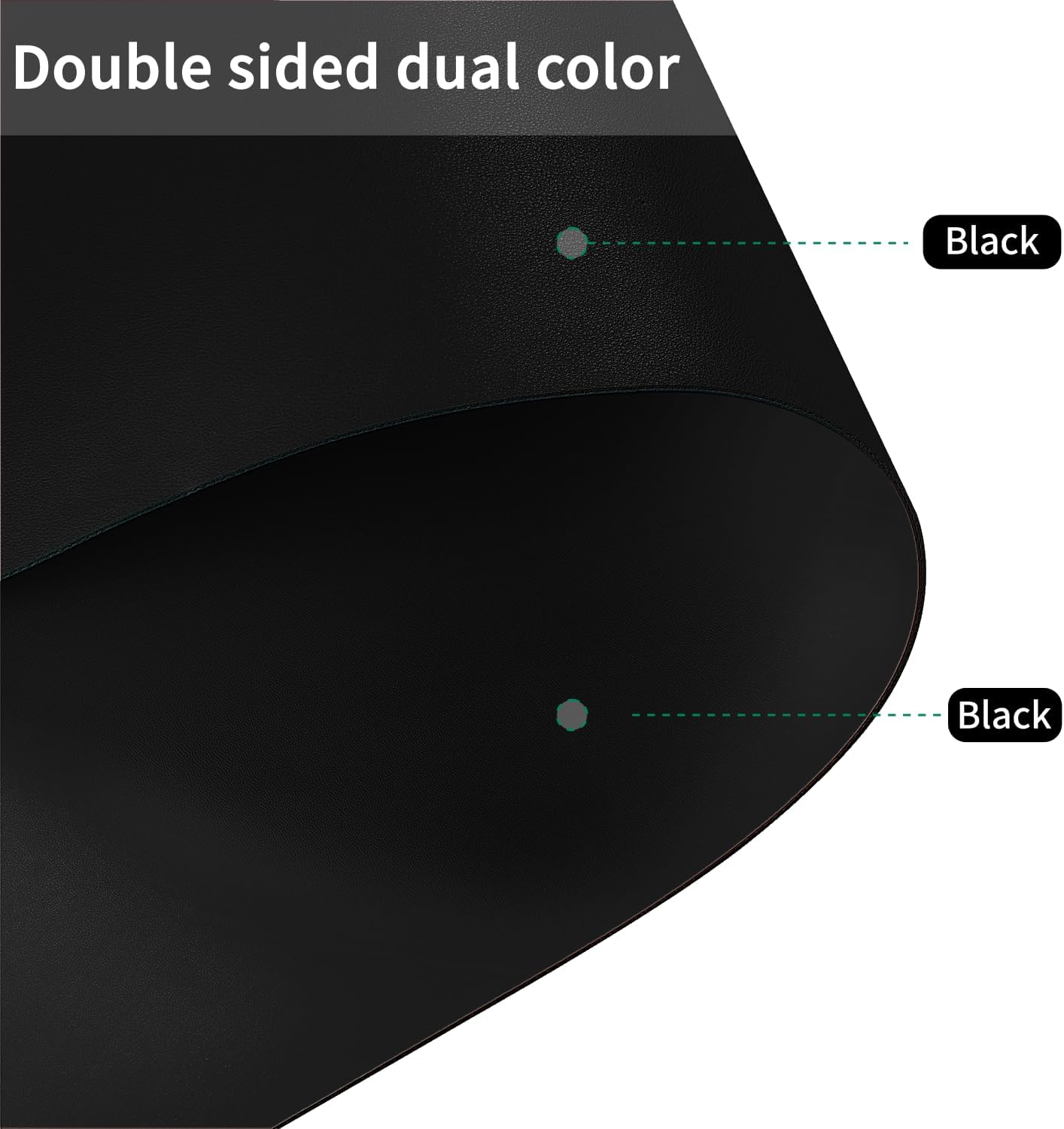 Leather Table Cover,1.8mm Thick,35.4x70.9 Inch Table Protector,Table Protector for Dining Room Table,Dining Table Cover,Table Cover Protector,Coffee Table Protector(Black+Black,35.4x70.9)