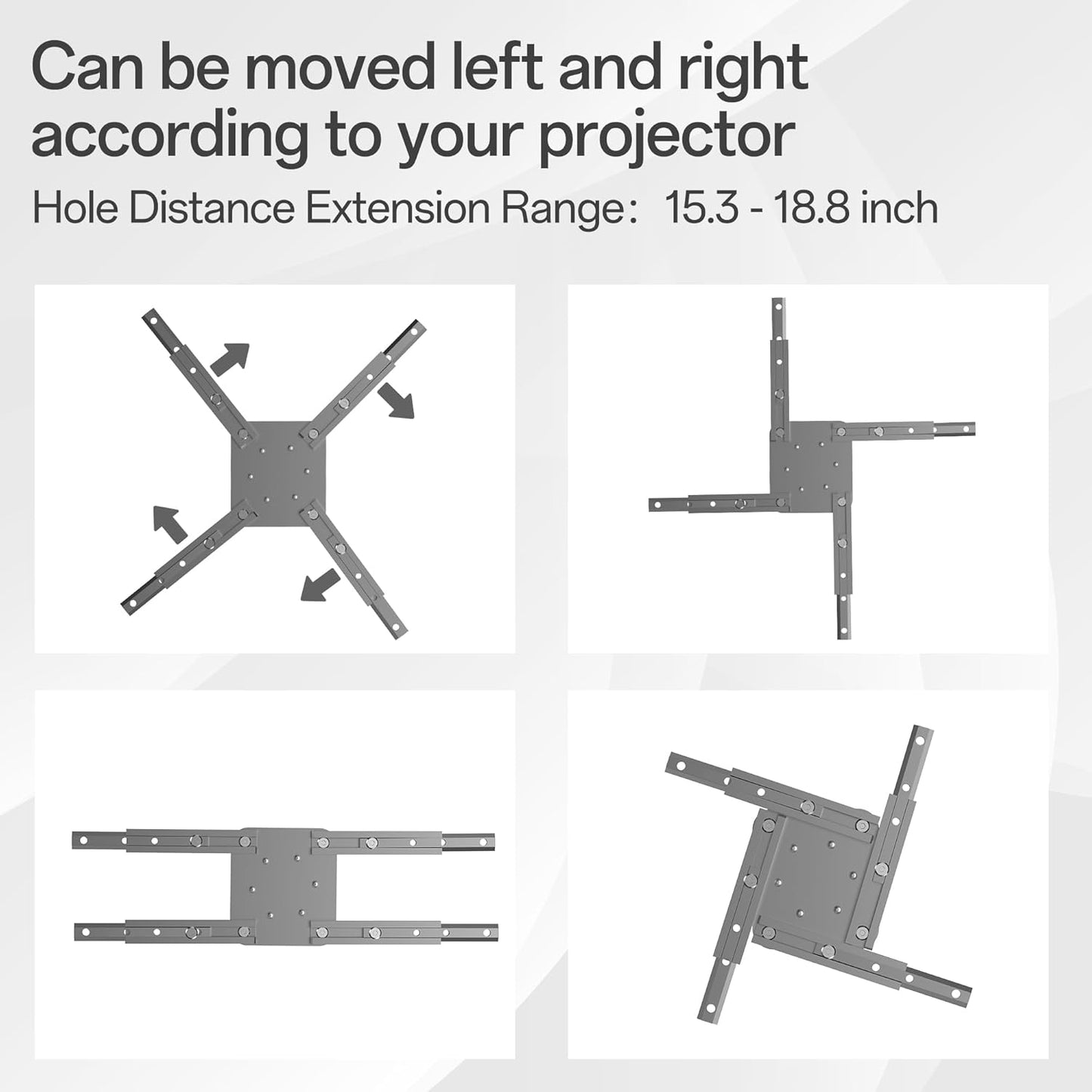 Large Projector Ceiling Mount with Adjustable Height and Extendable Arms, Projector Stand for Engineering Projectors, for Patio Outdoor/Indoor/Office/Livingroom- Dark Gray