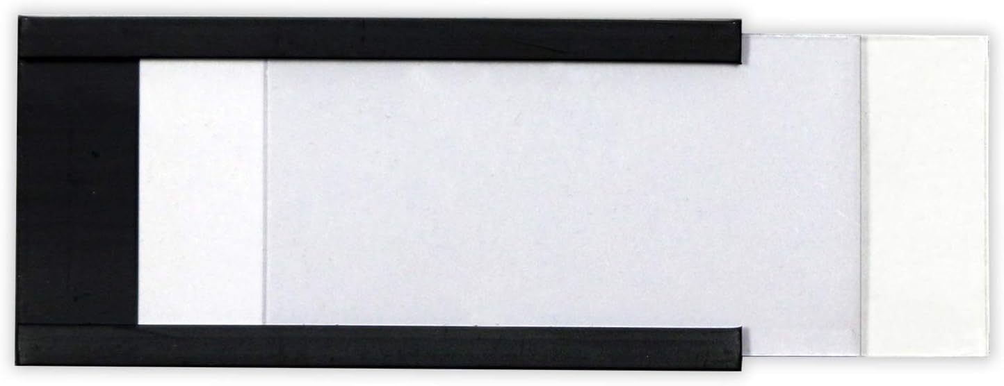 SmartSign Magnetic 'C' Channel Card Holders for Metal Racks and Shelves | 1" x 2" Pack of 25