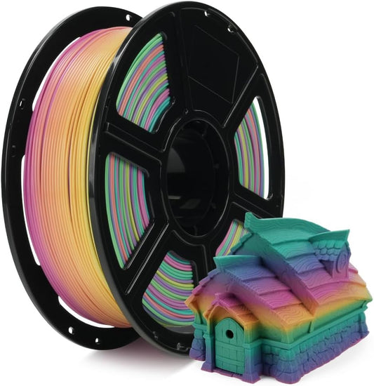 FLASHFORGE Rapid PLA Gradient Filament 1.75mm Rainbow Candy, Transform Colors Smoothly & Fast, High Flow Speedy 3D Printer Filament, Experience Exceptional Performance with 500mm/s Fast Printing
