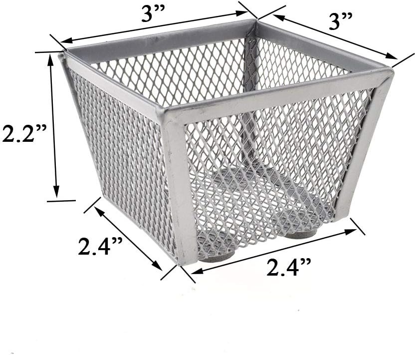 HAHIYO Stackable Paper Clip Mesh Holder cup 2.2" Height 2 Pack Silver Sturdy PaperClip Holder Container for Desk Drawer Organizer Collection for Home Office School Soft Foam Feet No Sharp Edges