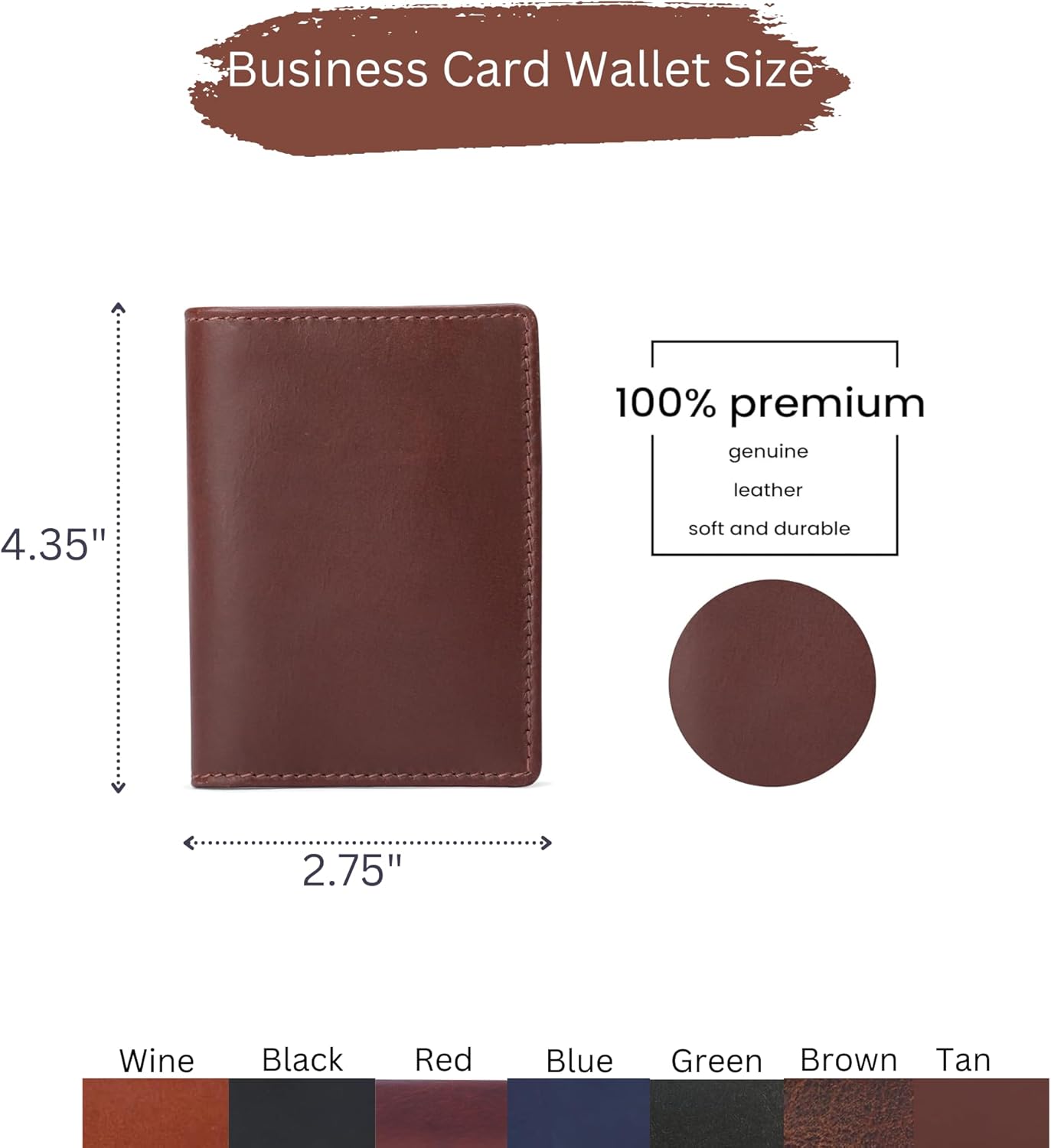 Premium Leather Card Wallet, RFID Blocking Expandable Business Card Case, Bifold Card Holder for Men and Women, Men's Purse, Wallet for Men (Business Card Wallet, Tan)