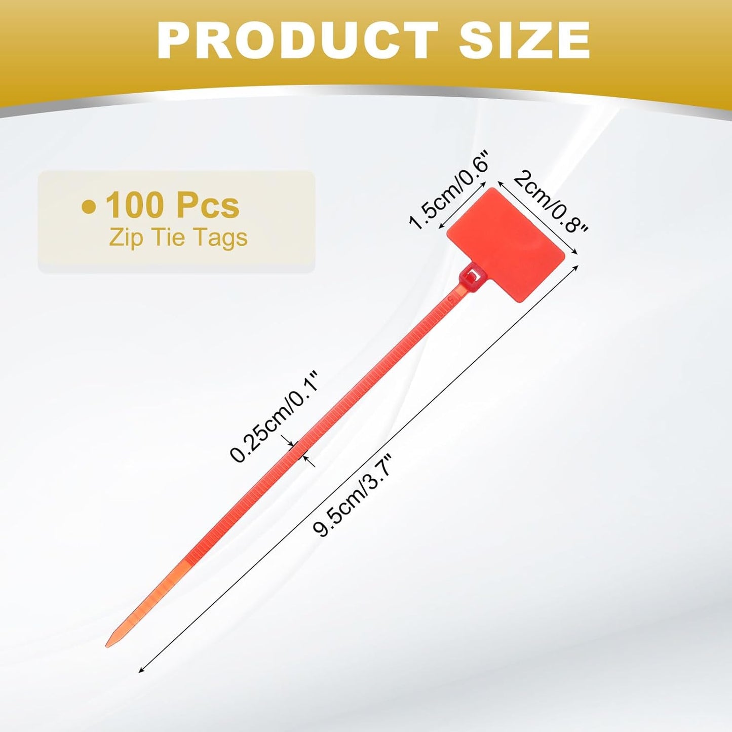 uxcell 100 Pcs Cable Label Marker Tags, Nylon Cable Zip Tie Tags 4.3 Inch Writable Self-Locking Wire Labels Zip Ties for Organization Marking, Red