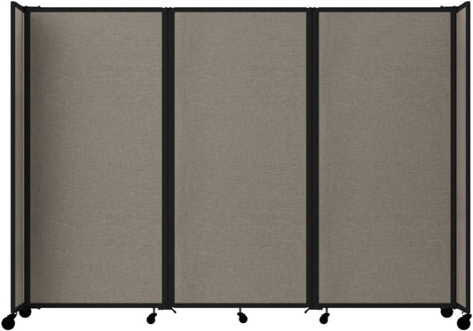 Versare Room Divider 360 Portable Wall Partition | Folding Panels | Large Freestanding Divider | Locking Wheels | Temporary Room Separator
