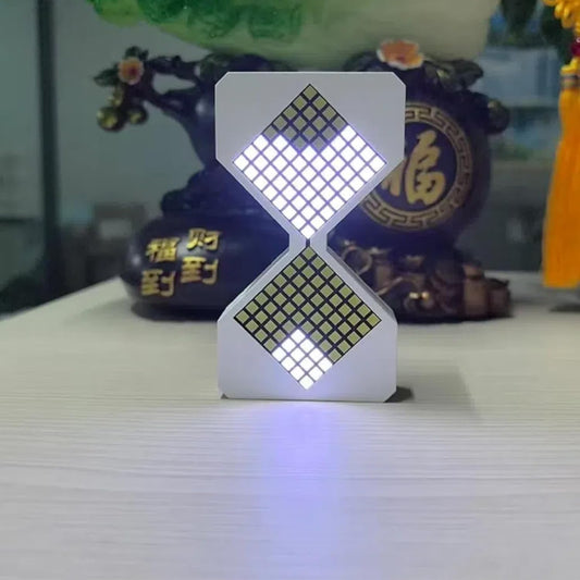 Digital Hourglass 1-30 Minute Freely Adjustable Gravity Timer Dynamic Flow Cube Led Night Light Hourglass Timer for Classroom Home Office Cooking (White, White Light Source)