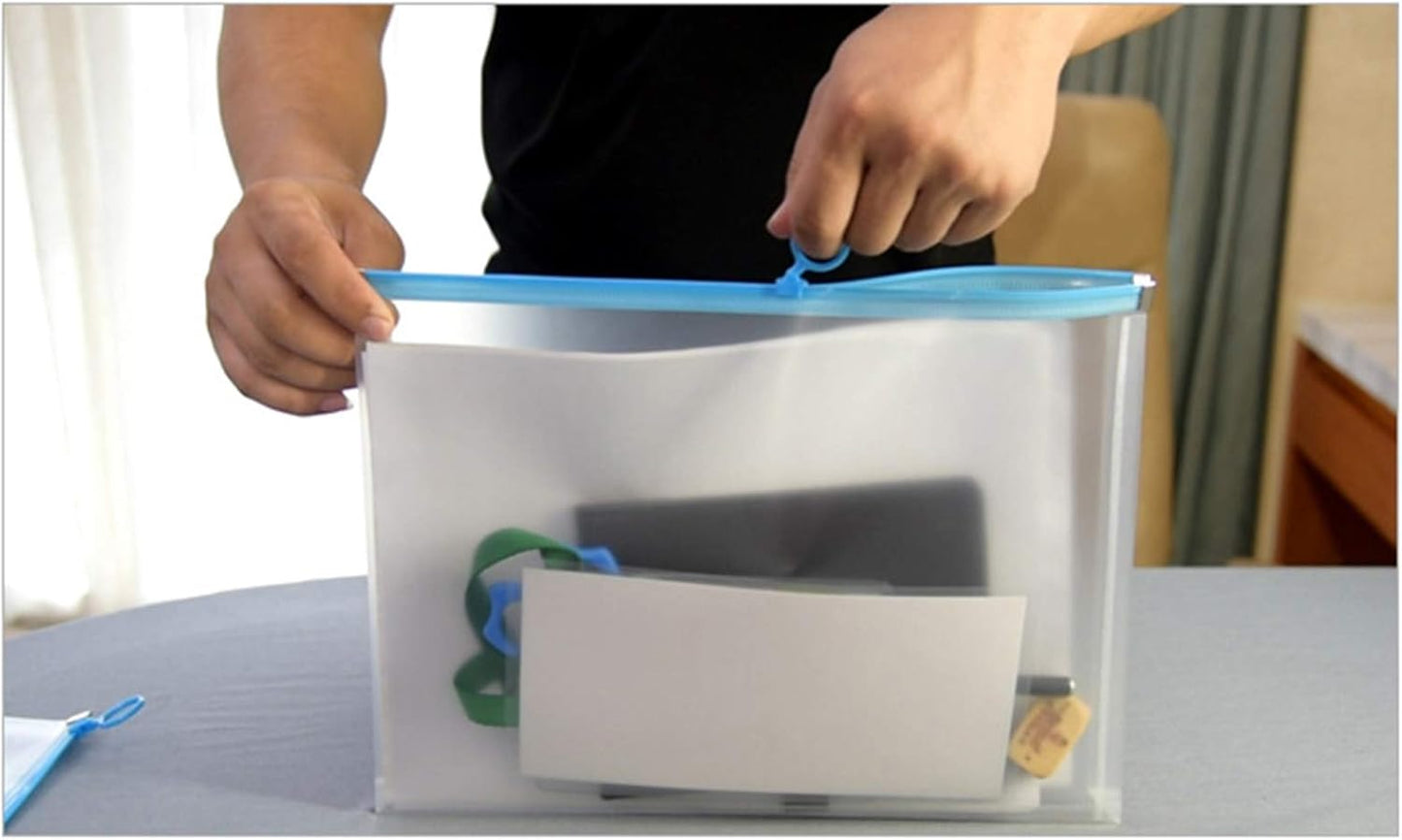 9x12 Clear Zip Plastic Envelopes File Document Paper Holder Pack of 4 (4 Pack)