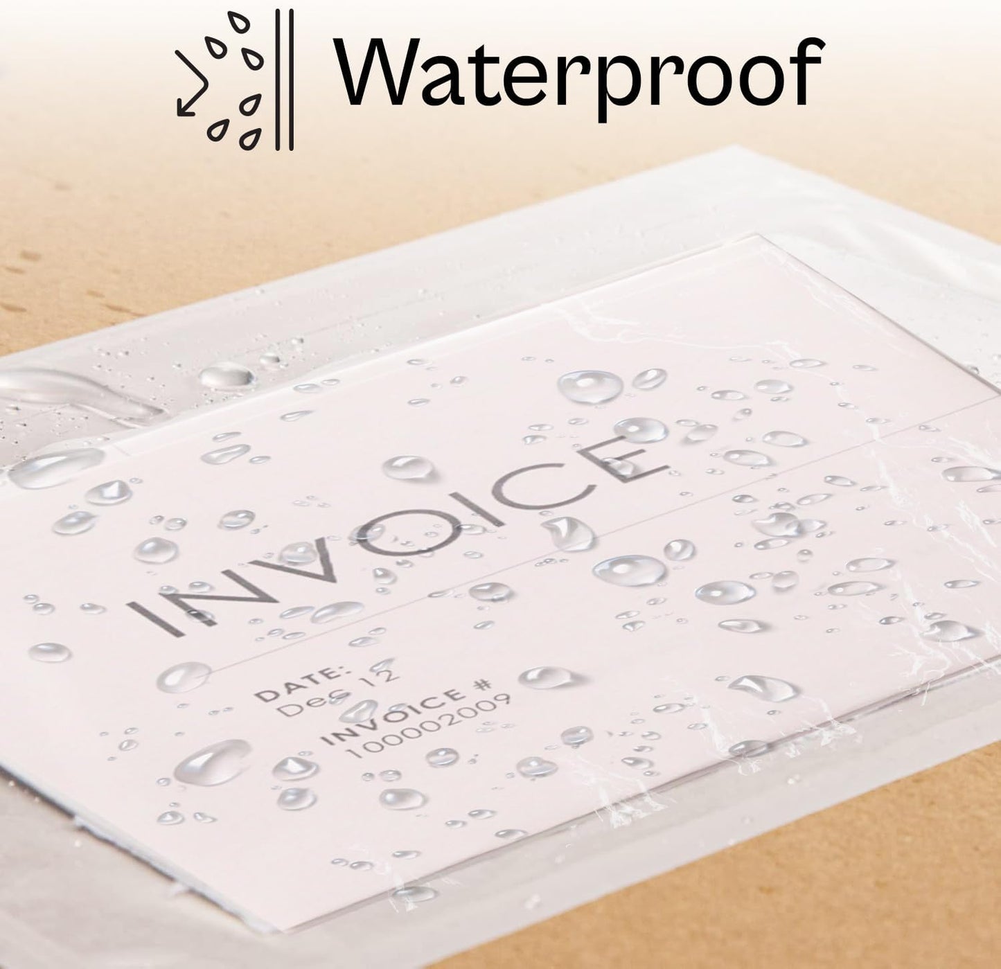 9.5"x 12" Clear Enclosed Packing Envelope Plain Face Usable Dim 9" x 11.5" Front- Clear, Back- White (500 Pack)