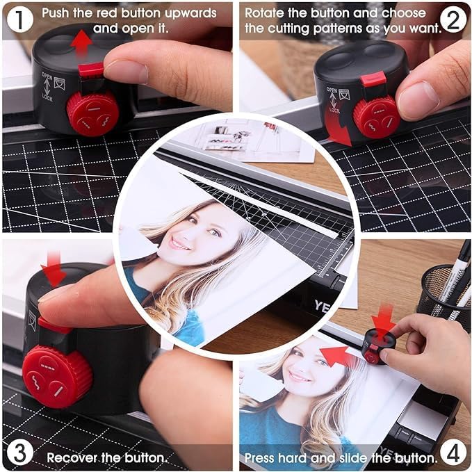 A3/A4/A6 Laminator Machine, YE381 Thermal Laminating Machine for Home Office School Use with 70 Laminating Pouches, Bulit in Paper Trimmer and Corner Rounder