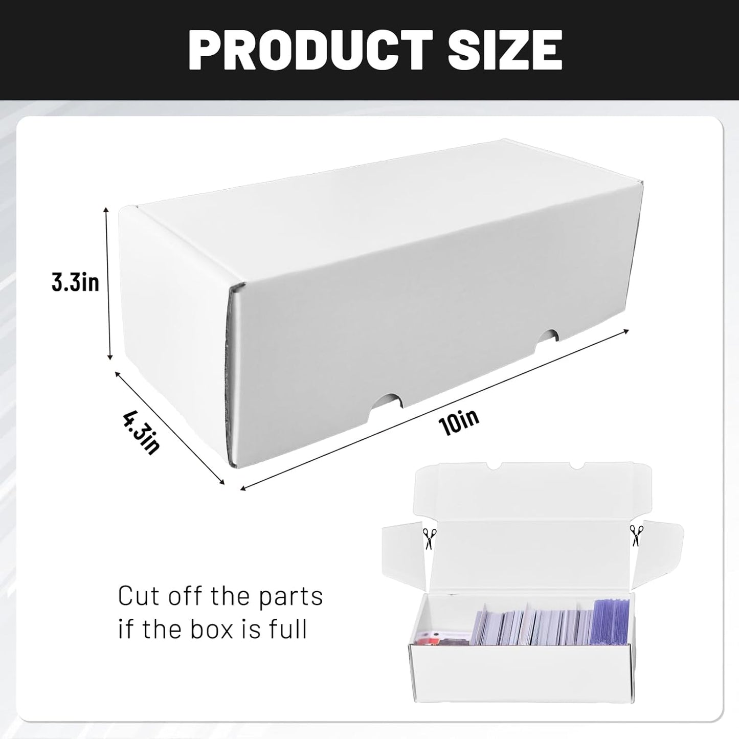 NUMINA 4 Pack 600 Card Storage Box Organizer for Trading Card Collection, Heavy Duty Sports Cardboard Box, Trading Gaming Cards Collection Box with Adjustable Dividers