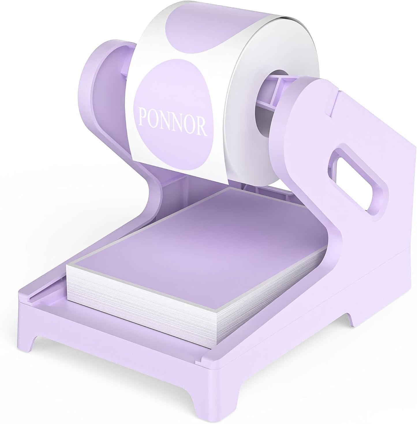 PONNOR Label Holder Thermal Label Holder for Rolls and Fanfold Labels Shipping Label Stand Desktop Printer DIY Accessory Supplies for Home, Office (Fresh Purple)