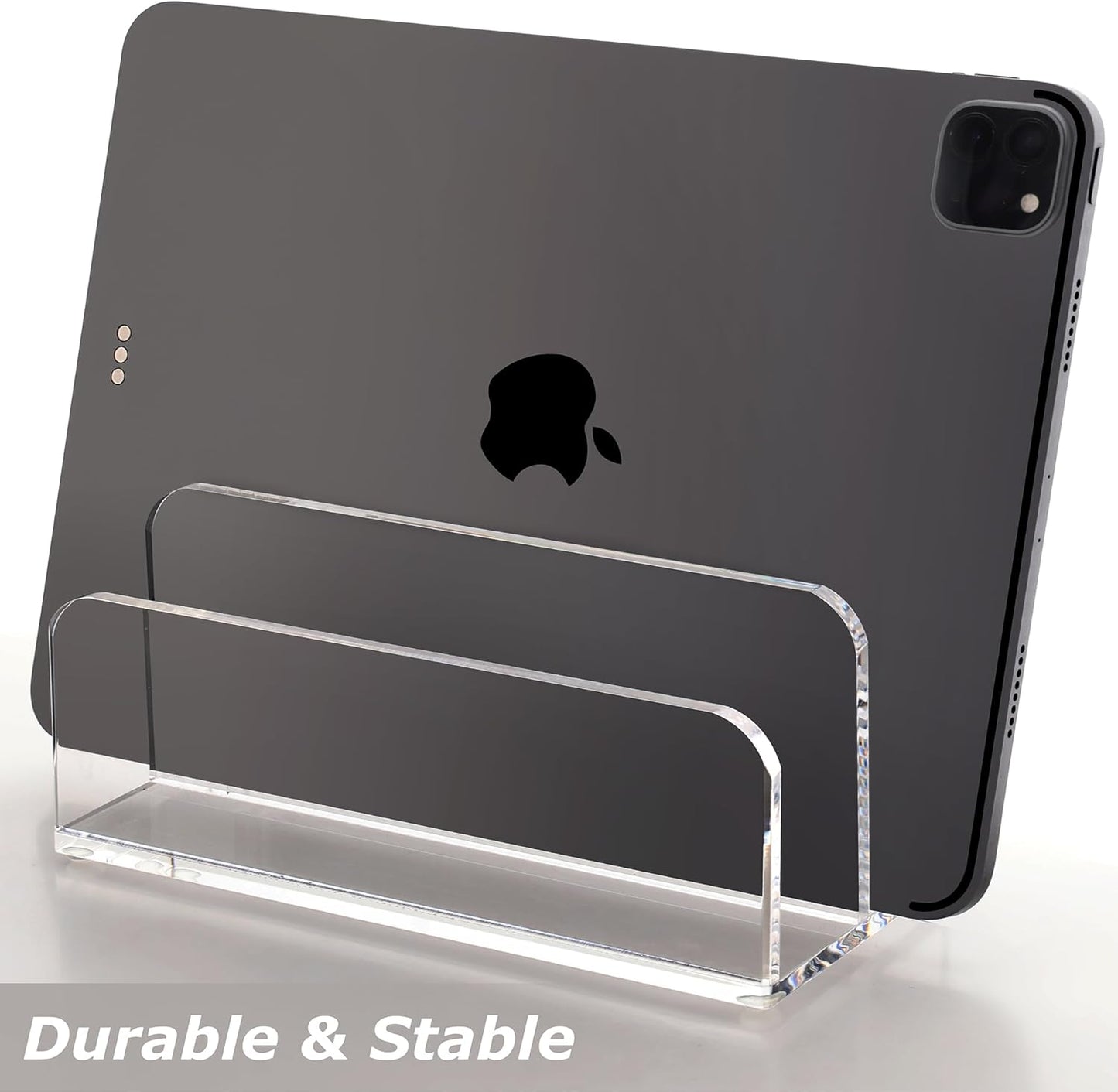 SANRUI Acrylic Mail Sorter Desktop Organizer Holder, 2 Compartments Clear Small File Script Letter Office Document Storage for Desk Bill Filling Envelope Holder Office, Home, School Desk Organization