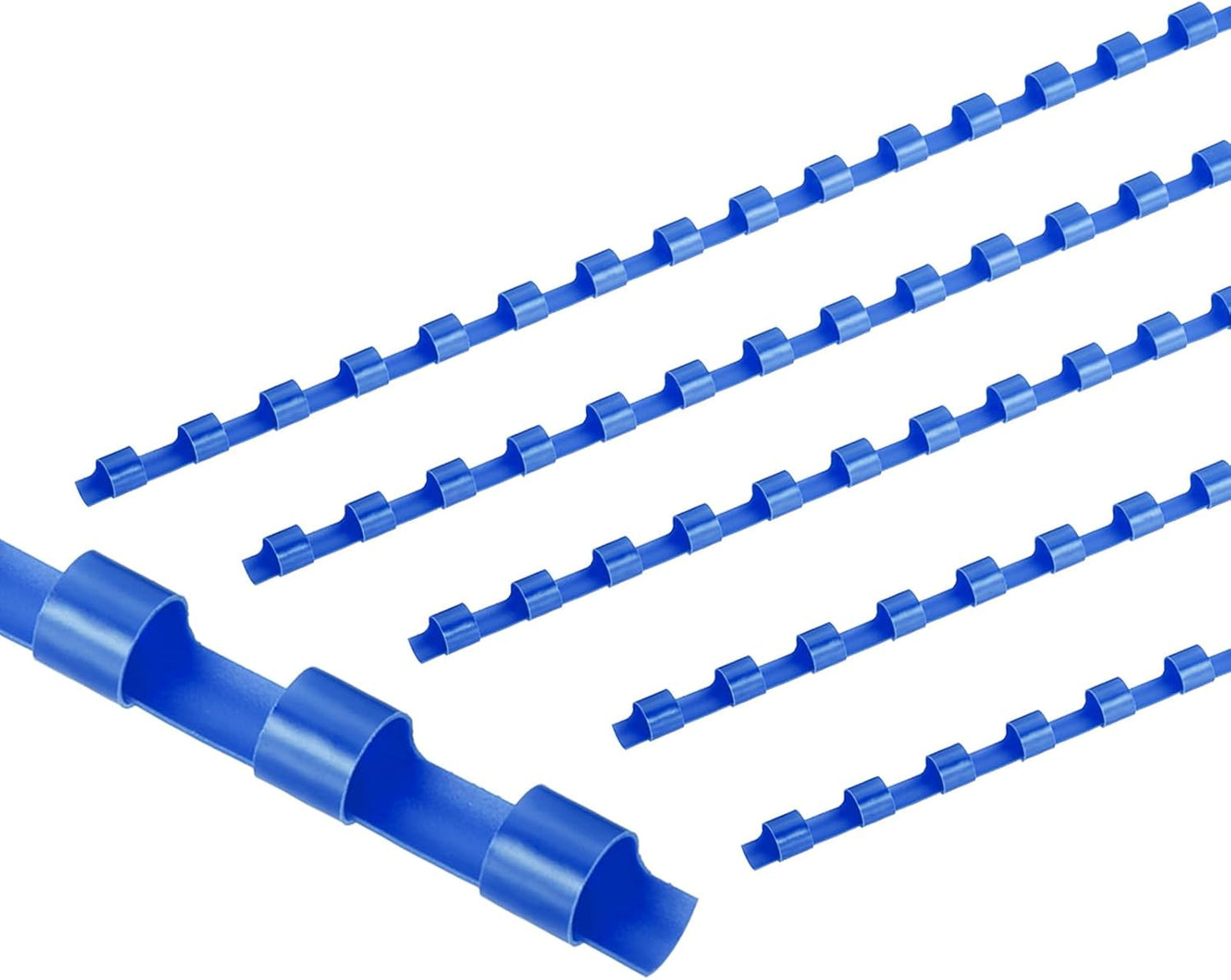 PATIKIL 6mm (1/4") Plastic Binding Combs, 100 Pcs 21 Rings Comb Binding Spines 20 Sheet Capacity Letter Size for Binding Paper Sheets, Blue