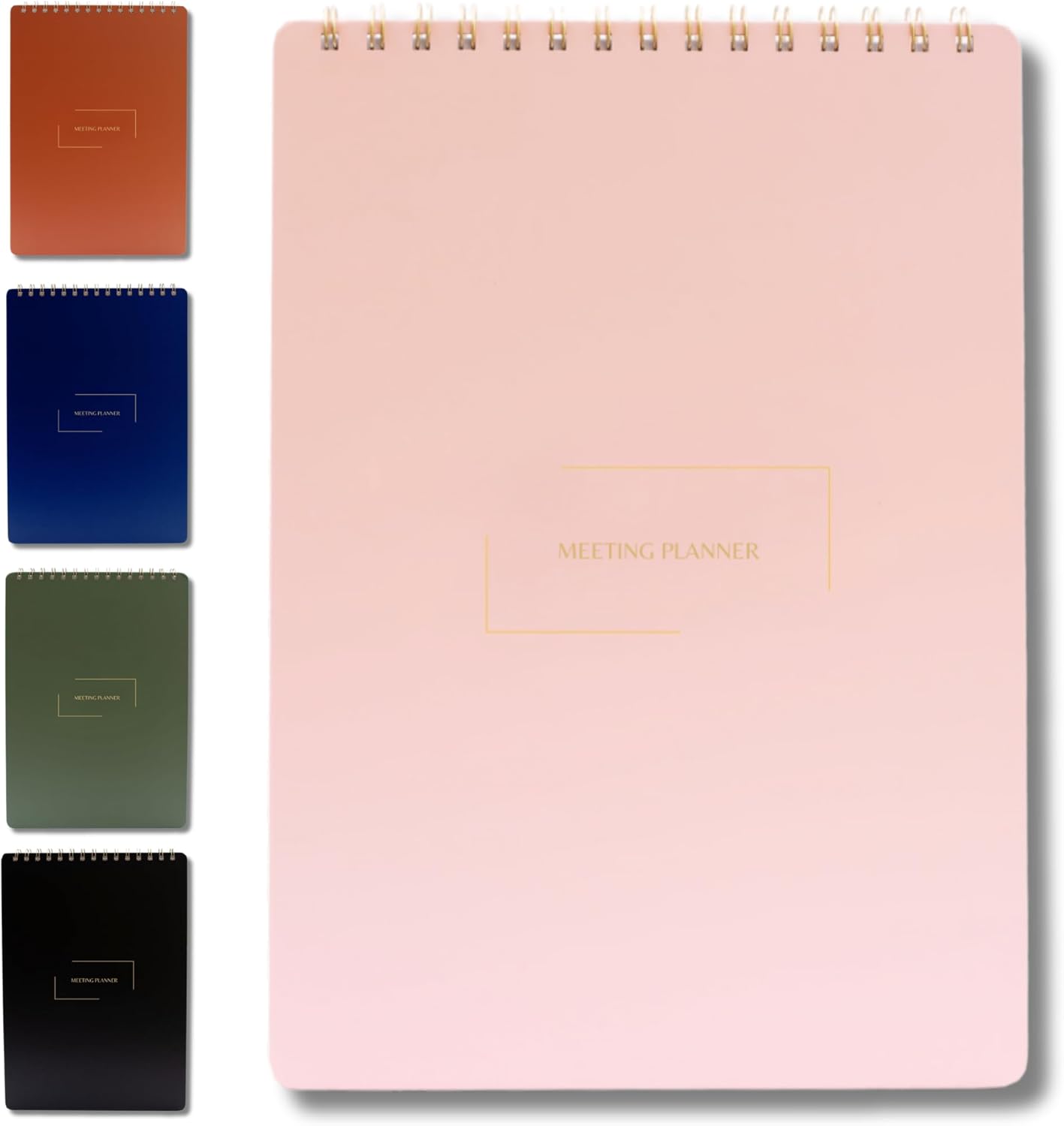 | Meeting Notebook for Work | 8.25" x 11.75" | Project Planner | Simple Design | Multiple Layouts | Office and Business Planner (Pink, Meeting Planner - Portrait)