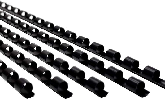 Rayson CR6BK-10305638 Plastic Binding Combs 20-Sheets Capacity, 1/4" Black Comb Binding Spines, 19-Ring, Max. Binding Letter Size Paper (8.5"×11") Box of 100