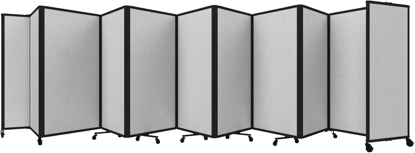 Versare Room Divider 360 Portable Wall Partition | Folding Panels | Large Freestanding Divider | Locking Wheels | Temporary Room Separator