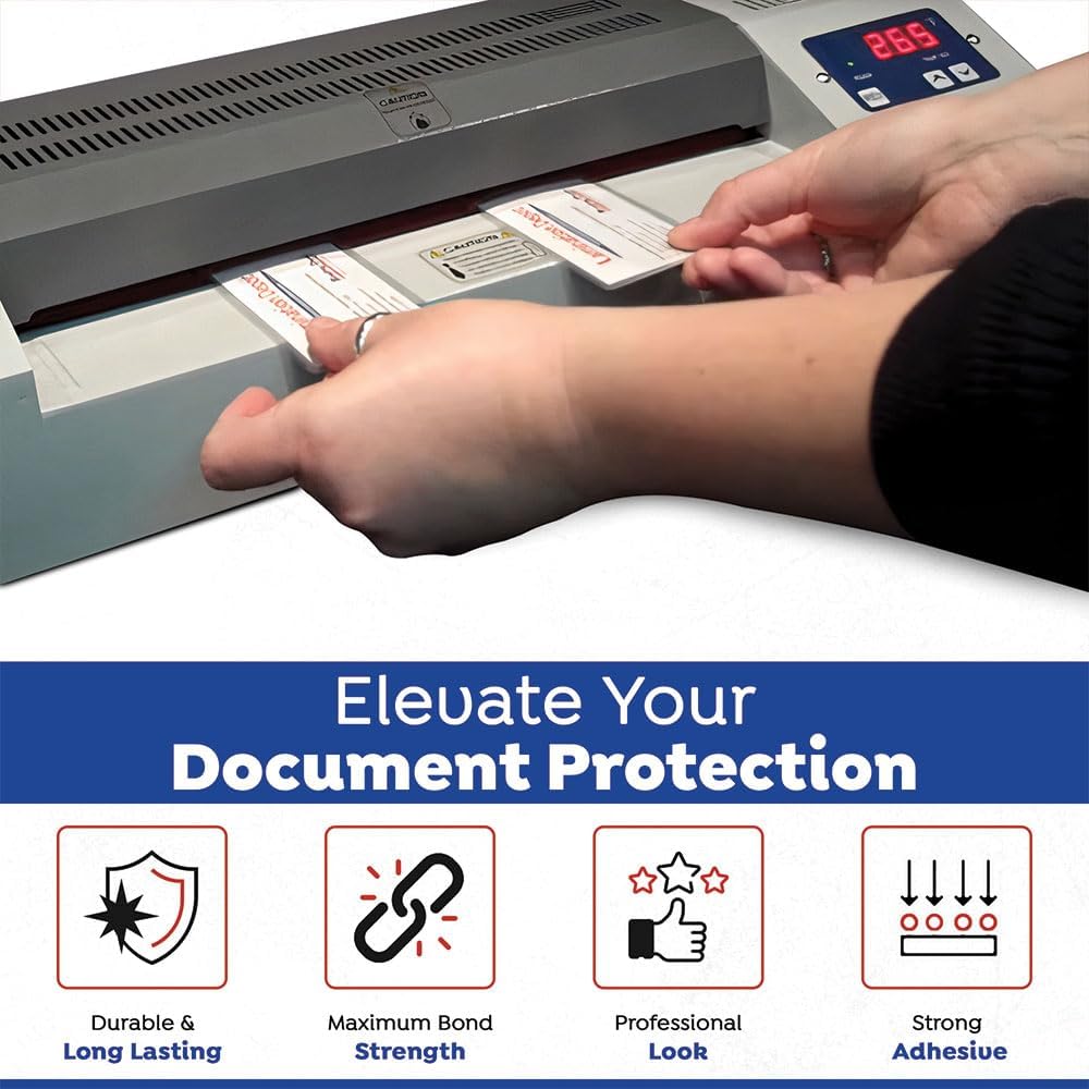 TruLam 3 Mil Sticky-Back Laminating Pouches with Rounded Corners | Letter Size | 9 in. x 11-1/2 in. | Glossy Finish | Premium Adhesive for High-Clarity | 2 Carriers Included | 100 Pack