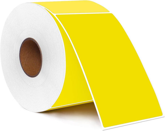 PARLAIM 5" x 3" Rectangle Color Coding Labels,500 per Inventory Labels Color Code Stickers Dispenser Box,Yellow Sticker Labels for Inventory,Family School Storage Bins Label (Yellow)