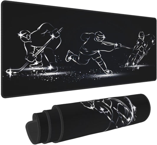 Ice Hockey Mouse Pad, Large Big Gaming Mouse Pad Desk Pad, Mousepad with Non-Slip Rubber Base, Extended XXL Mouse Mat for Computer Laptop Office Accessories