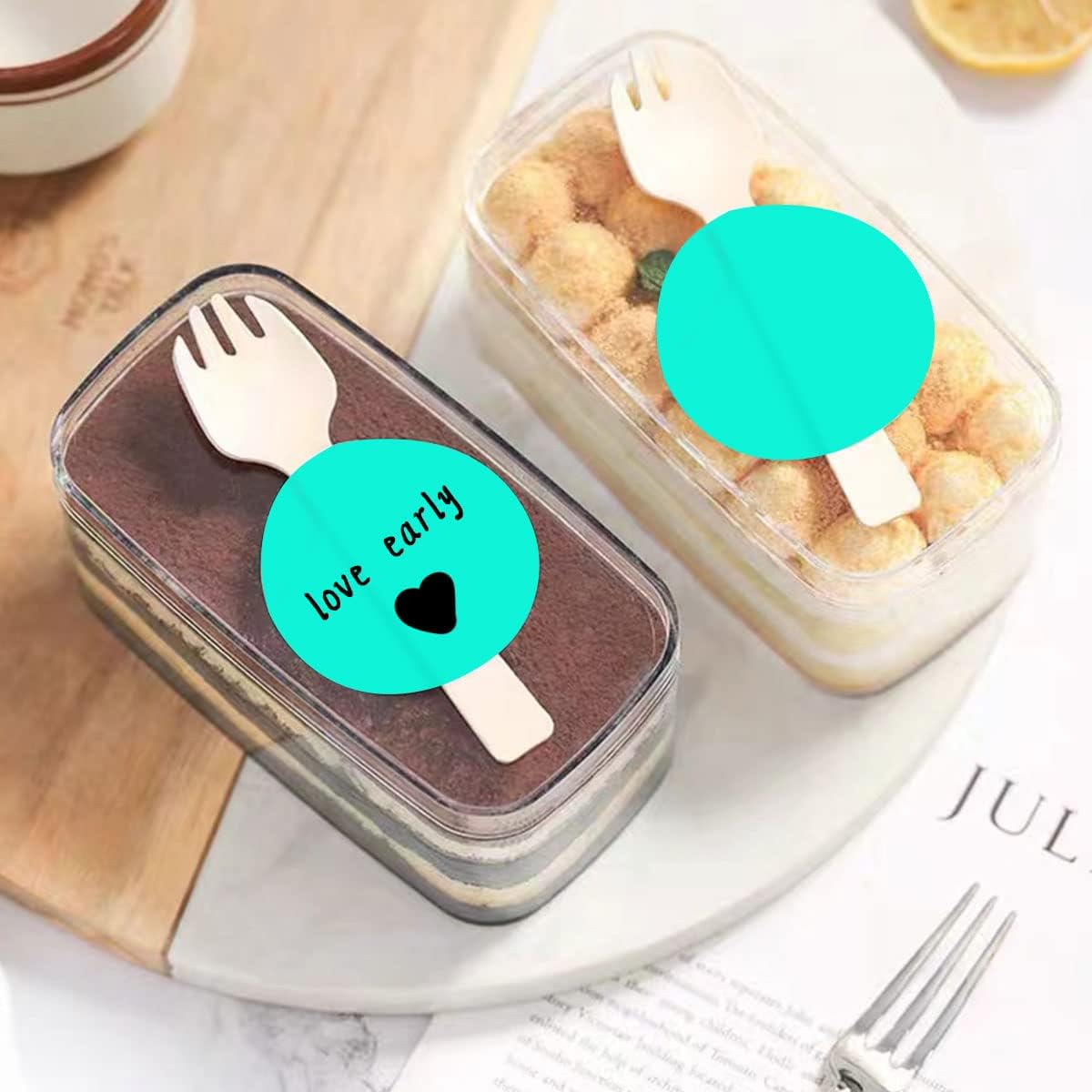 PARLAIM 3 Inch Round Permanent Adhesive Color Cod Dot Stickers,500 PCS Dispenser Box Roll dots Label Inventory Circle Stickers Aqua