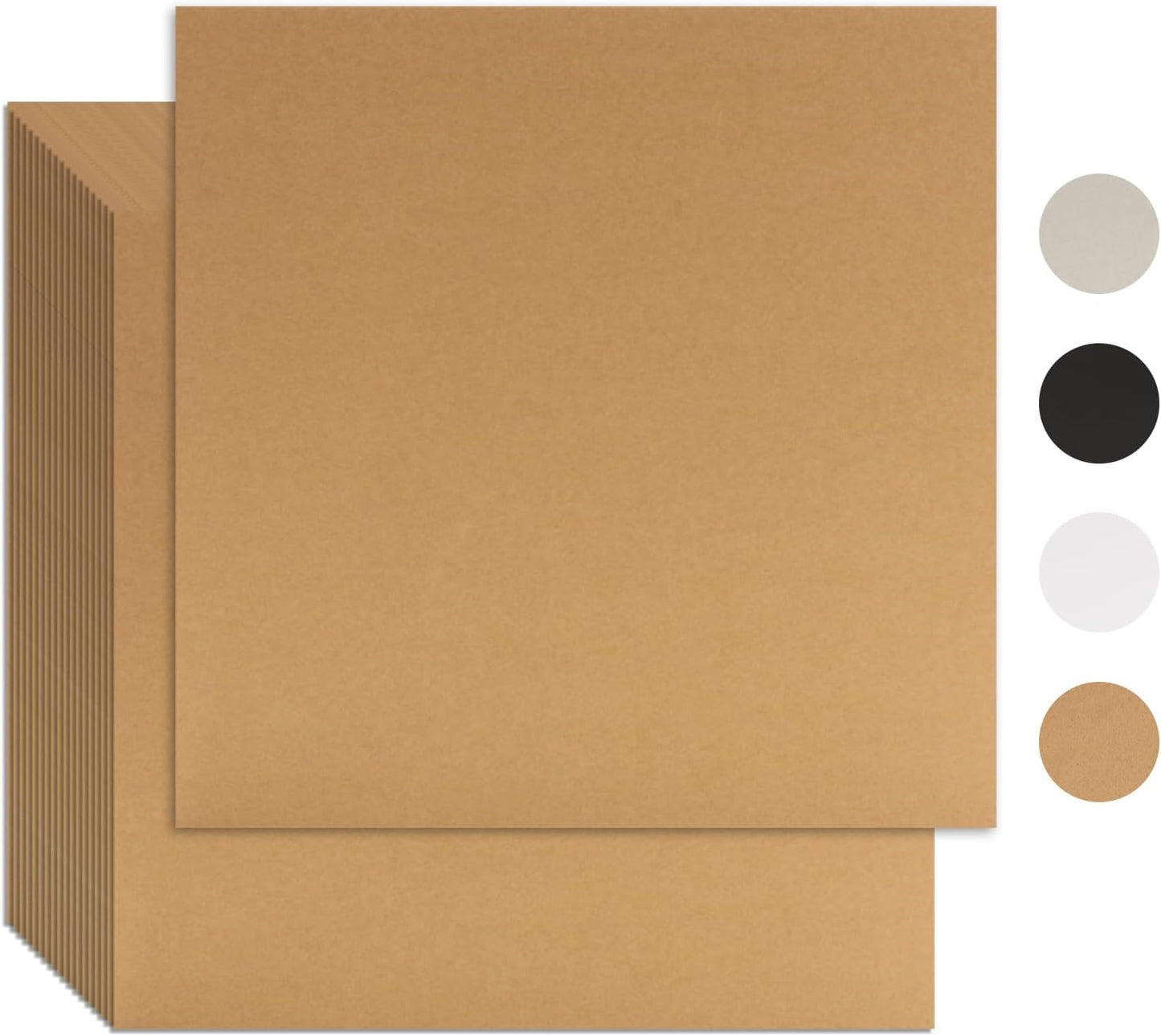 25 Pcs Book Board, Binder Board, Cover Board, Heavy Duty Chipboard for Book Binding, DIY Cardboard (Brown, 12 x 12 Inch 80PT)