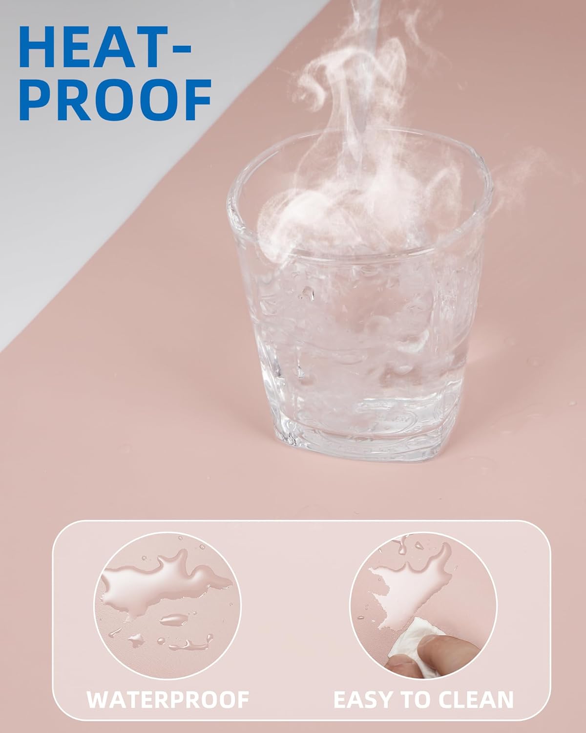 Leather Desk Pad Blotter,Mouse Pad,Office Desk Mat, Non-Slip PU Leather Desk mat,Large Desk mat,Waterproof Keyboard mat for Office/Home/Decor (Pink,35" x 17")